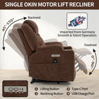 Fauteuil inclinable électrique avec massage par vibrations à 8 points, chauffage lombaire, deux ports USB et porte-gobelets en acier inoxydable