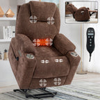 Fauteuil inclinable électrique avec massage par vibrations à 8 points, chauffage lombaire, deux ports USB et porte-gobelets en acier inoxydable