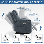 Fauteuil inclinable électrique avec massage par vibrations à 8 points, chauffage lombaire, deux ports USB et porte-gobelets en acier inoxydable