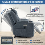 Fauteuil inclinable électrique avec massage par vibrations à 8 points, chauffage lombaire, deux ports USB et porte-gobelets en acier inoxydable