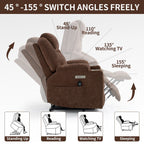 Fauteuil inclinable électrique avec massage par vibrations à 8 points, chauffage lombaire, deux ports USB et porte-gobelets en acier inoxydable
