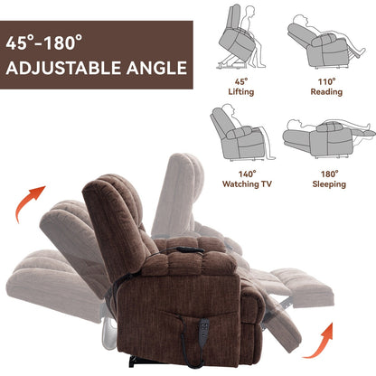 Fauteuil inclinable électrique avec double moteur, massage et chauffage (chenille)