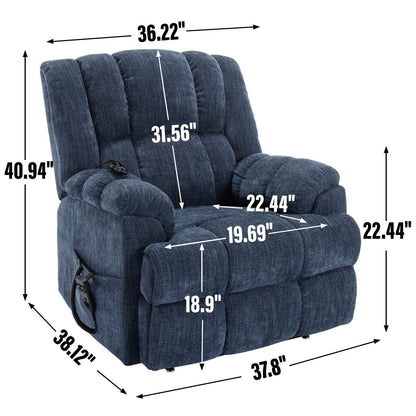 Fauteuil inclinable électrique avec double moteur, massage et chauffage (chenille)