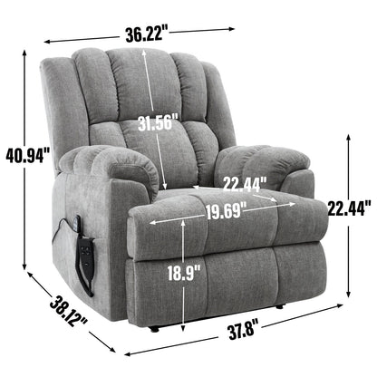 Fauteuil inclinable électrique avec double moteur, massage et chauffage (chenille)