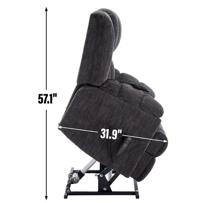 Fauteuil inclinable électrique avec double moteur, massage et chauffage (chenille)