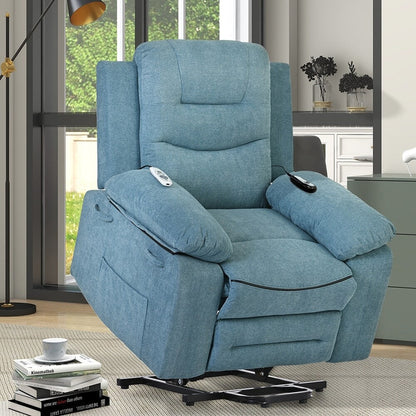 Fauteuil inclinable électrique avec massage thermique et poche de rangement