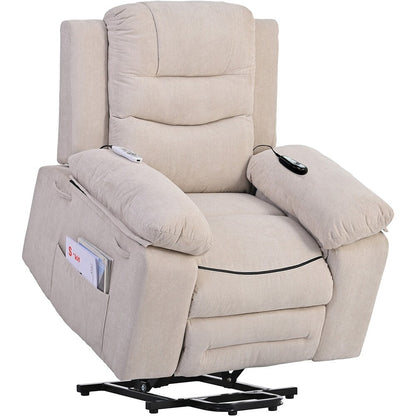 Fauteuil inclinable électrique avec massage thermique et poche de rangement