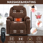 Fauteuil inclinable électrique avec massage et chauffage, USB, Type-C, porte-gobelets
