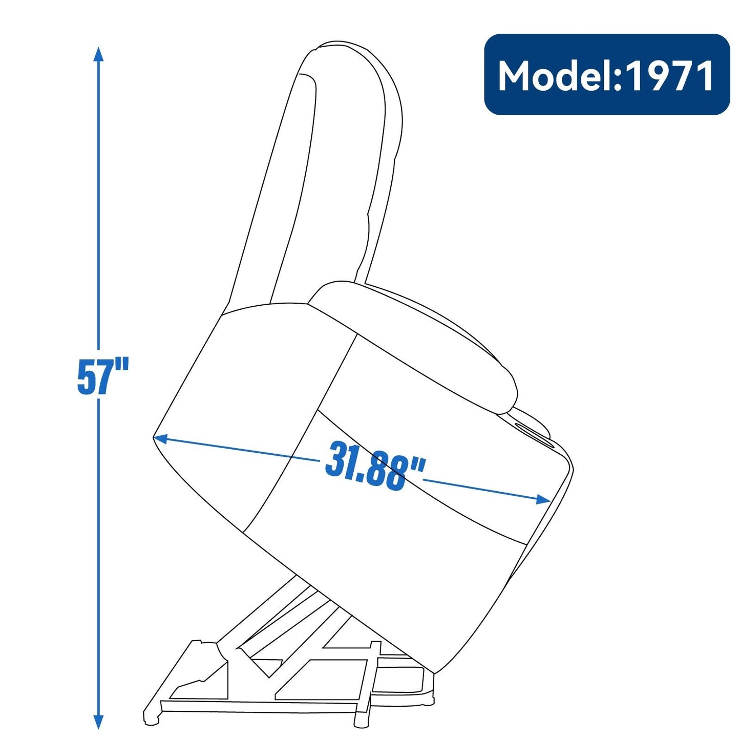 Fauteuil inclinable électrique avec massage et chauffage pour personnes âgées