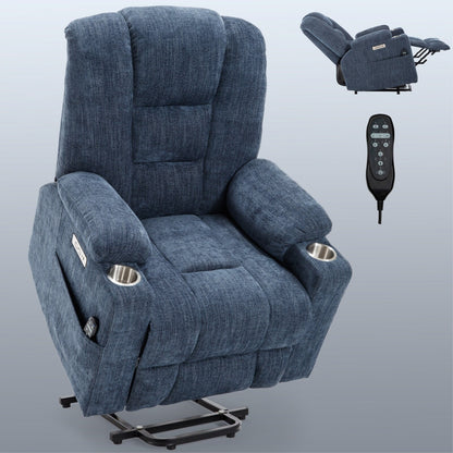 Fauteuil inclinable électrique avec massage et chauffage pour personnes âgées