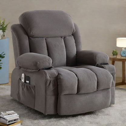 Fauteuil releveur électrique avec massage et chauffage, canapé releveur électrique avec télécommande et port USB