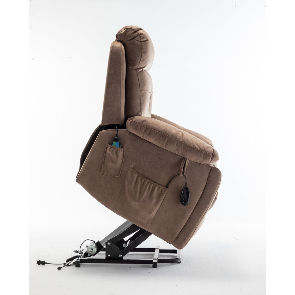 Fauteuil inclinable électrique avec massage et chauffage, moteur allemand, porte-gobelet en acier inoxydable et montage rapide