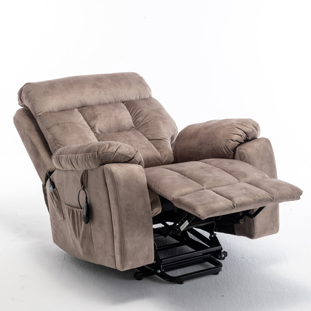 Fauteuil inclinable électrique avec massage et chauffage, moteur allemand, porte-gobelet en acier inoxydable et montage rapide