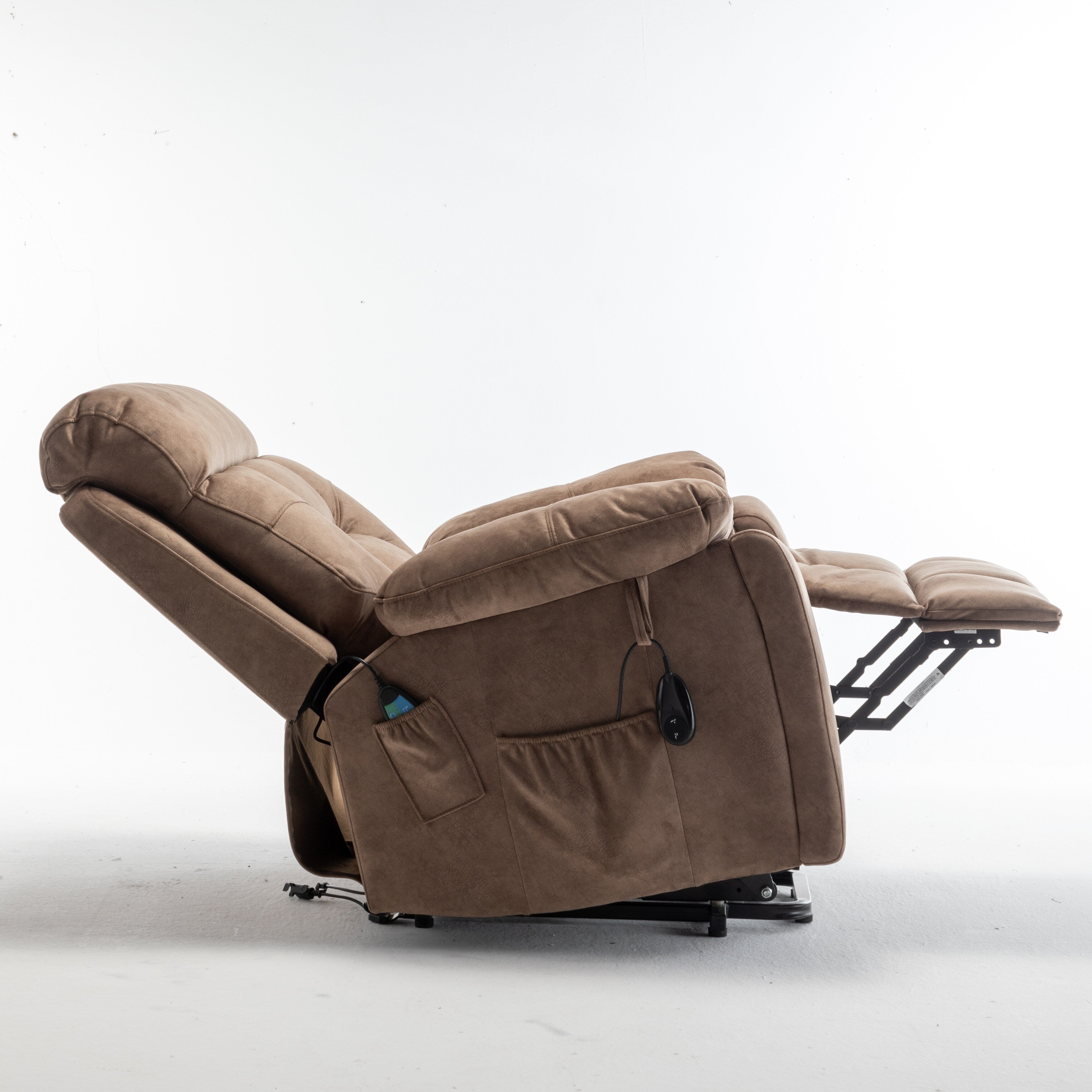 Fauteuil inclinable électrique avec massage et chauffage, moteur allemand, porte-gobelet en acier inoxydable et montage rapide