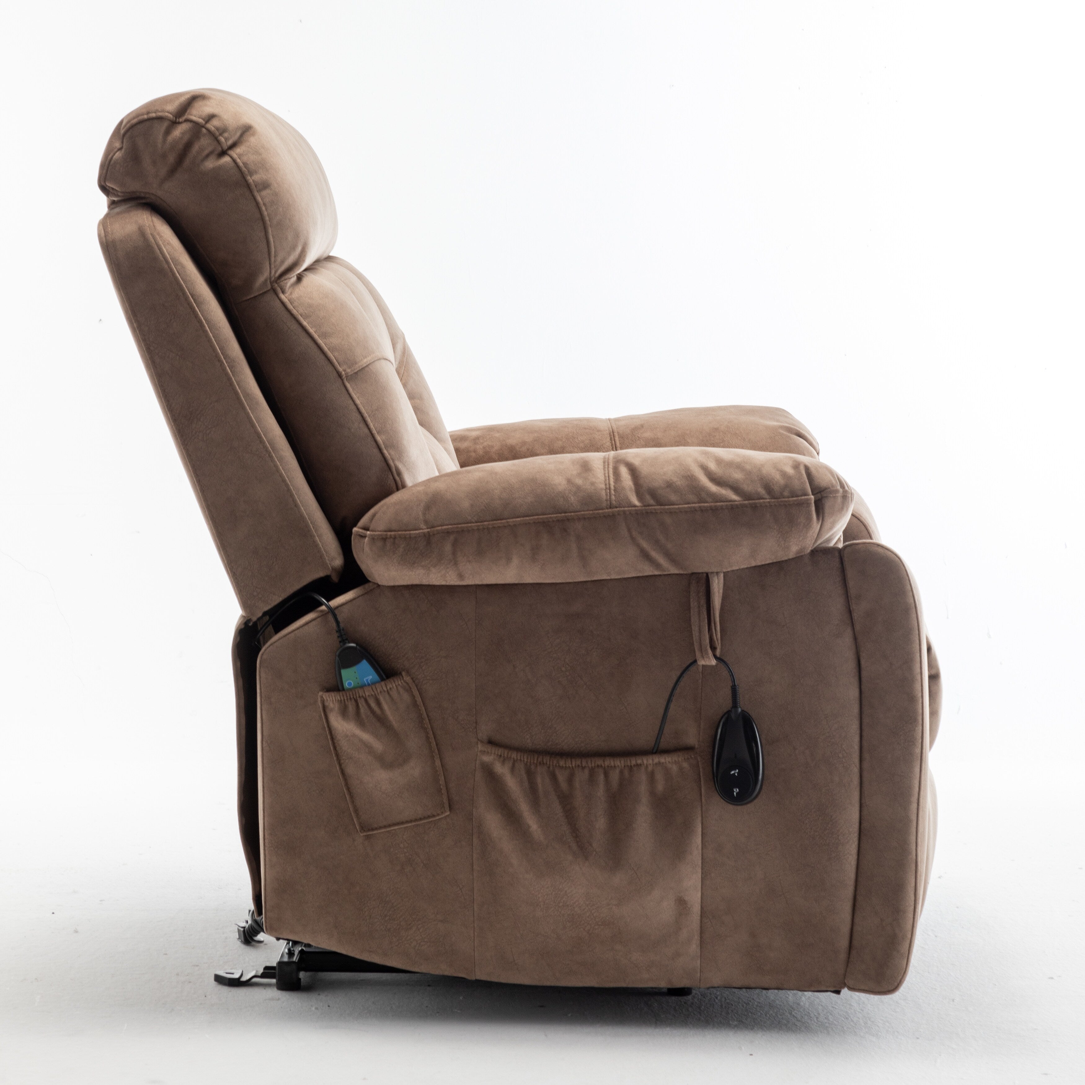 Fauteuil inclinable électrique avec massage et chauffage, moteur allemand, porte-gobelet en acier inoxydable et montage rapide