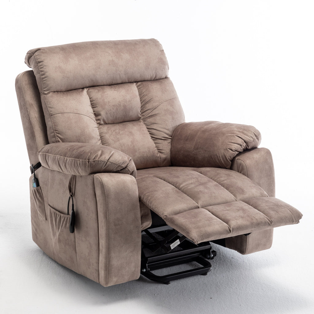 Fauteuil inclinable électrique avec massage et chauffage, moteur allemand, porte-gobelet en acier inoxydable et montage rapide