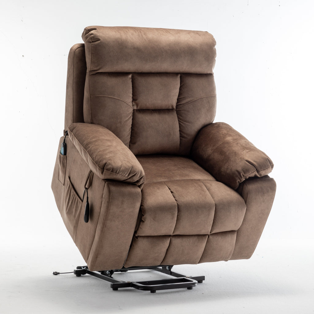 Fauteuil inclinable électrique avec massage et chauffage, moteur allemand, porte-gobelet en acier inoxydable et montage rapide