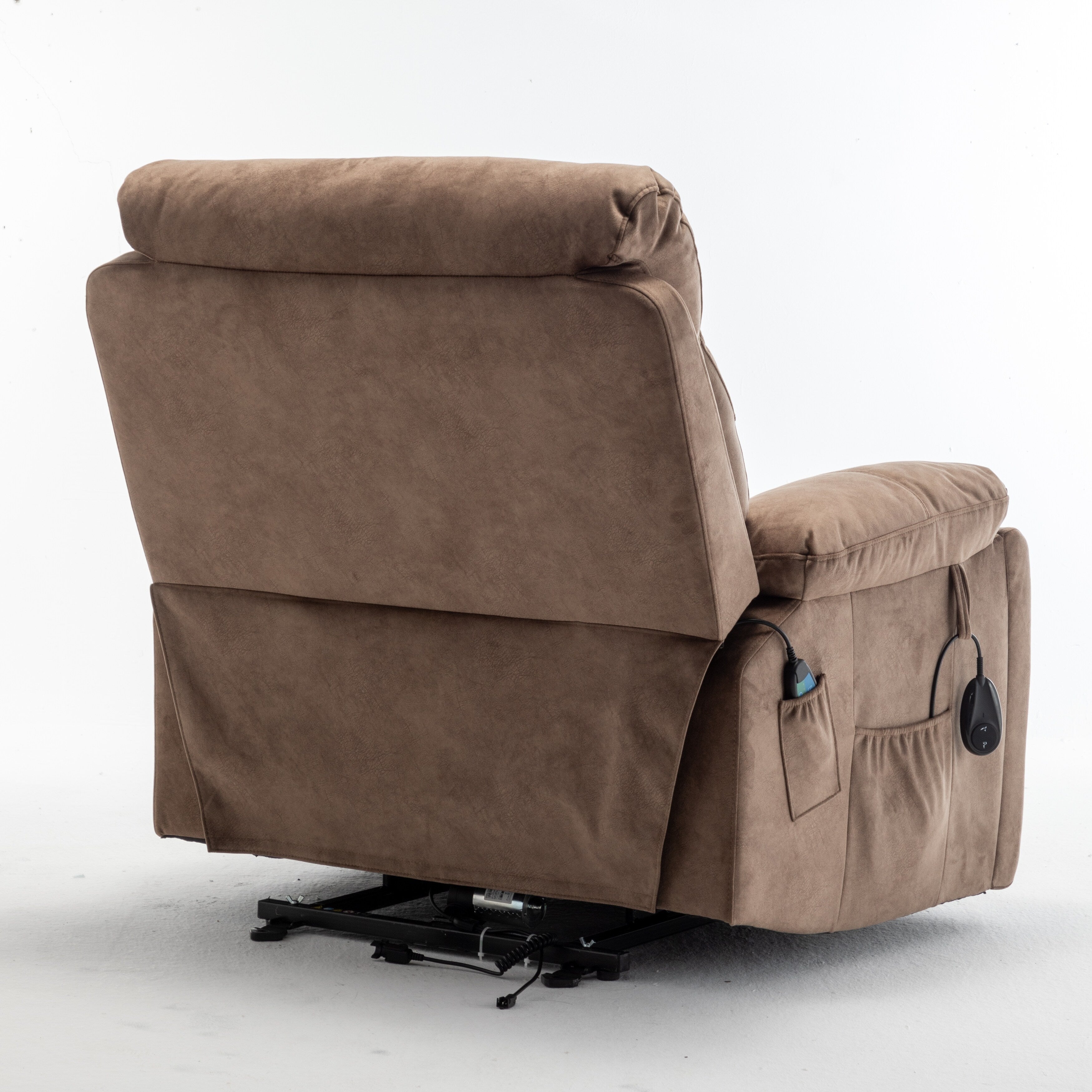 Fauteuil inclinable électrique avec massage et chauffage, moteur allemand, porte-gobelet en acier inoxydable et montage rapide