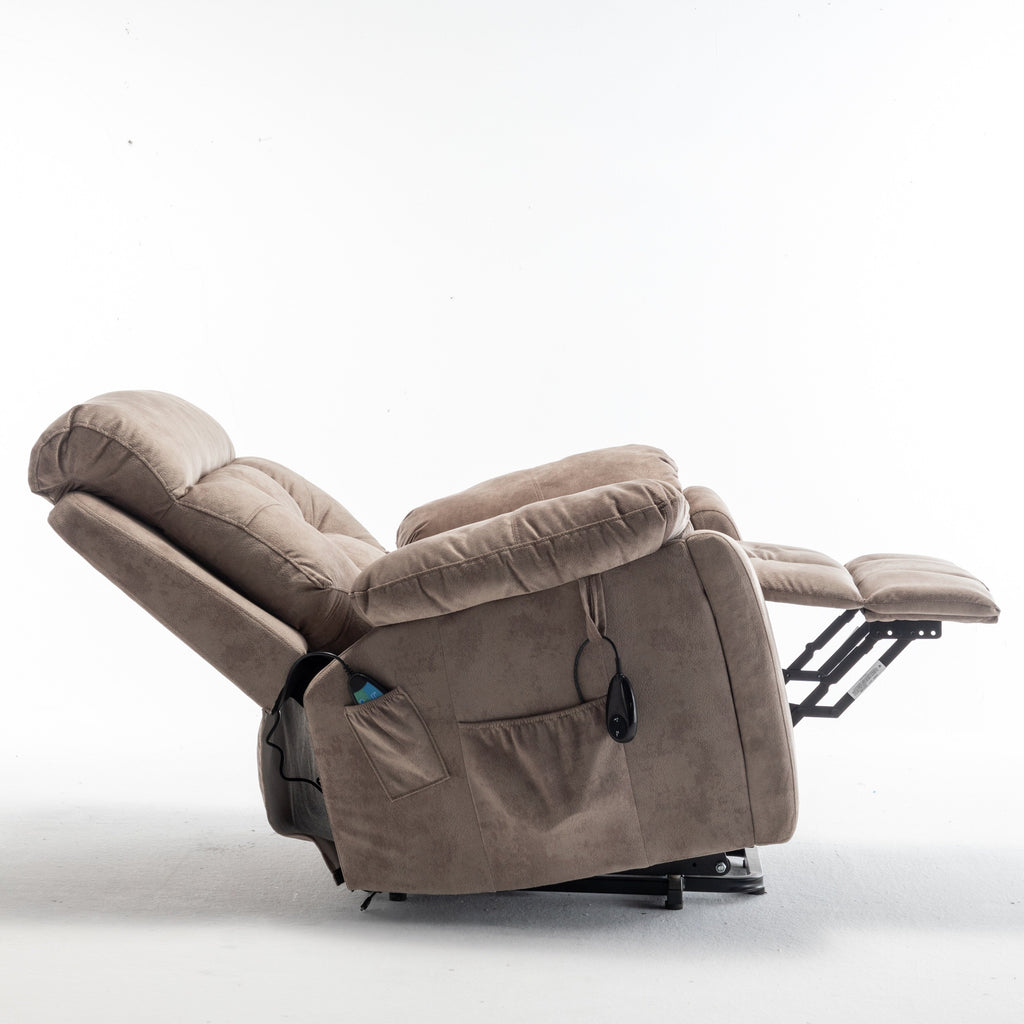 Fauteuil inclinable électrique avec massage et chauffage, moteur allemand, porte-gobelet en acier inoxydable et montage rapide