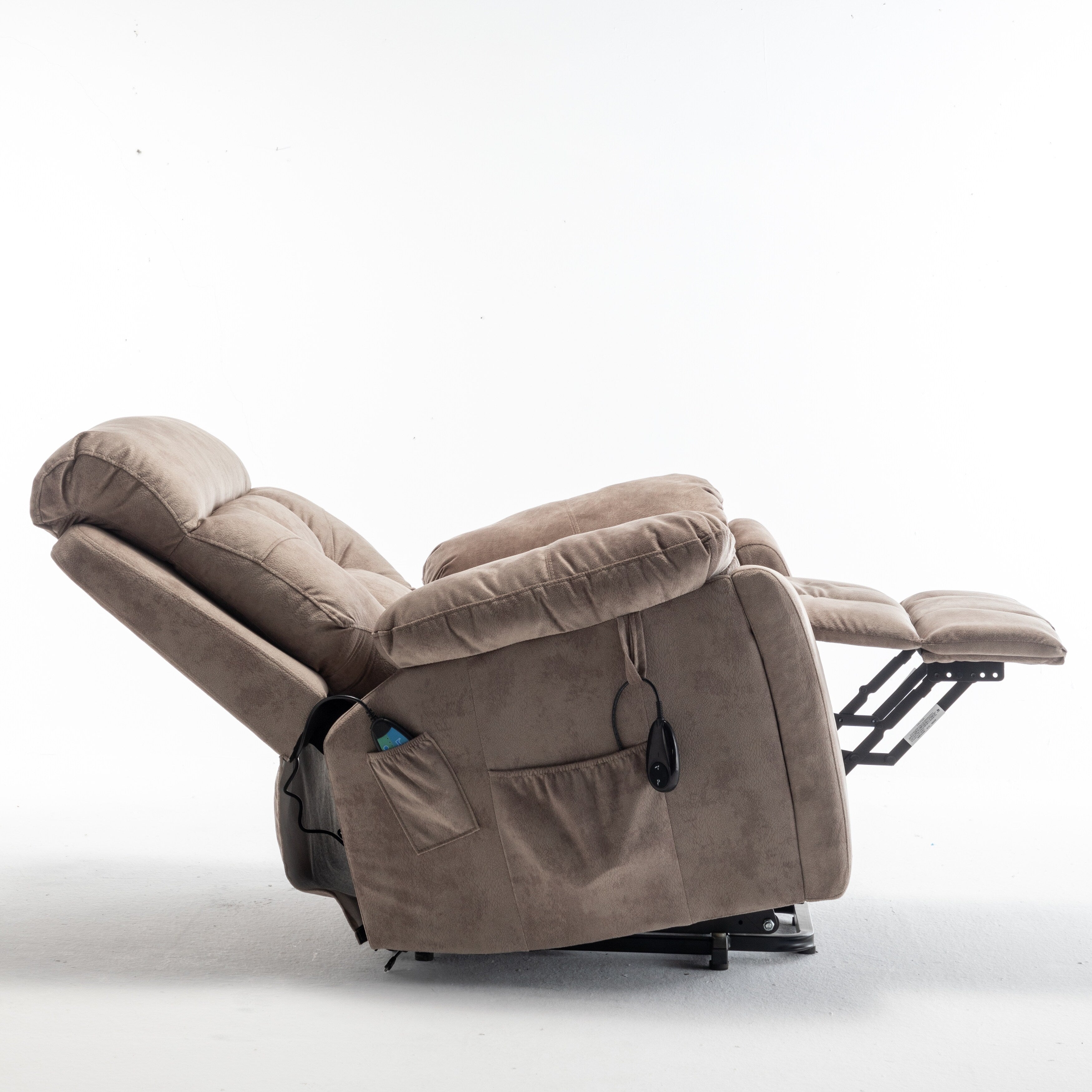 Fauteuil inclinable électrique avec massage et chauffage, moteur allemand, porte-gobelet en acier inoxydable et montage rapide
