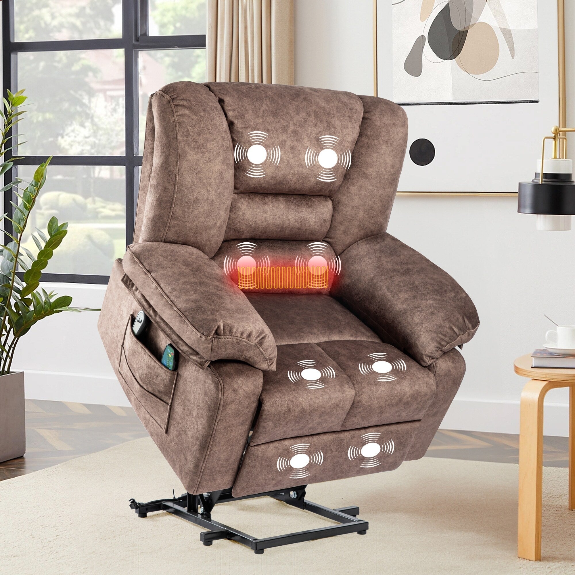 Fauteuil inclinable électrique avec massage, chauffage et capacité de charge de 150 kg