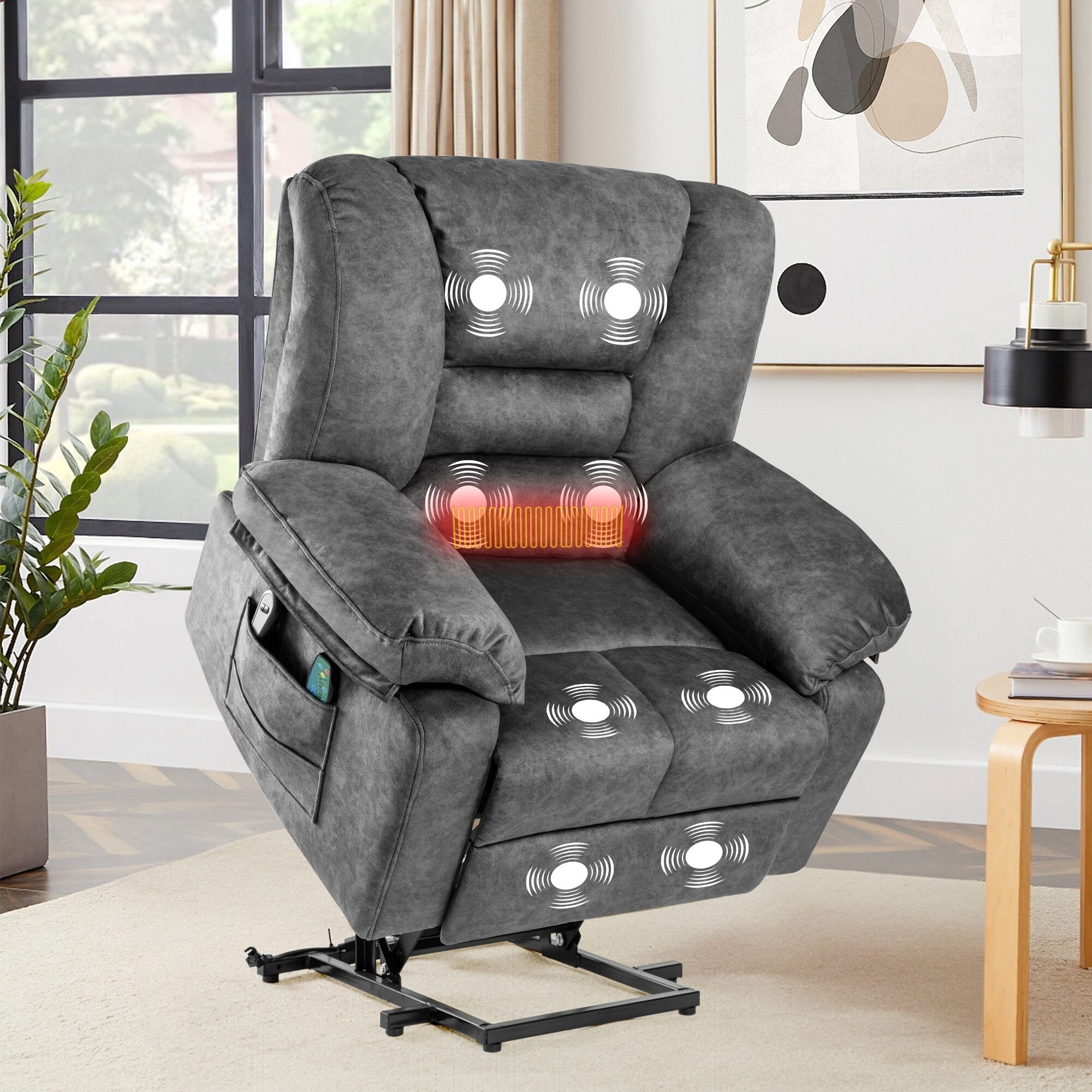 Fauteuil inclinable électrique avec massage, chauffage et capacité de charge de 150 kg