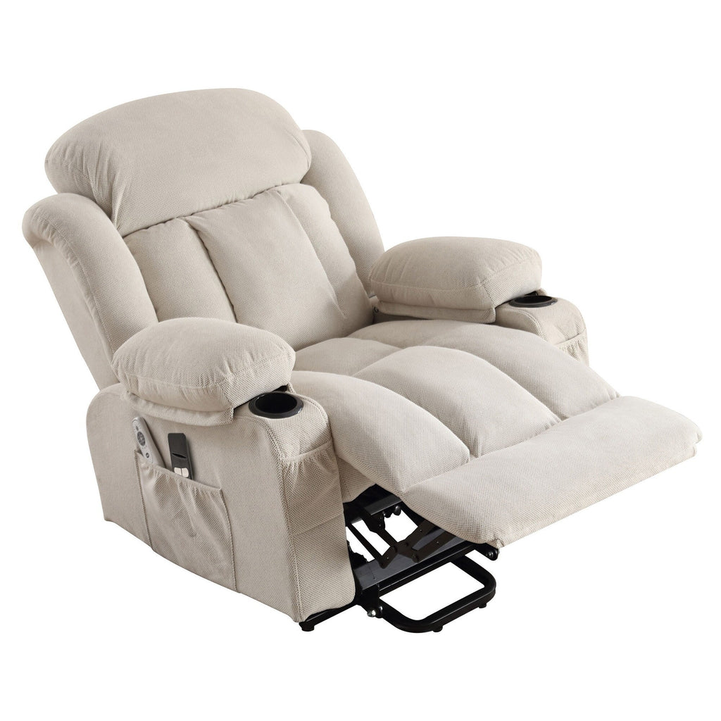Fauteuil inclinable électrique avec massage, chauffage et port USB — Canapé releveur électrique