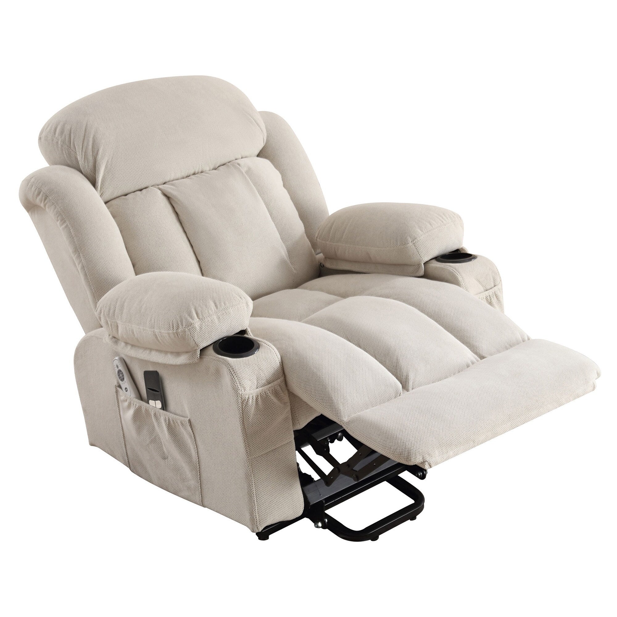 Fauteuil inclinable électrique avec massage, chauffage et port USB — Canapé releveur électrique