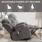 Fauteuil inclinable électrique avec massage, chauffage et port USB — Canapé releveur électrique