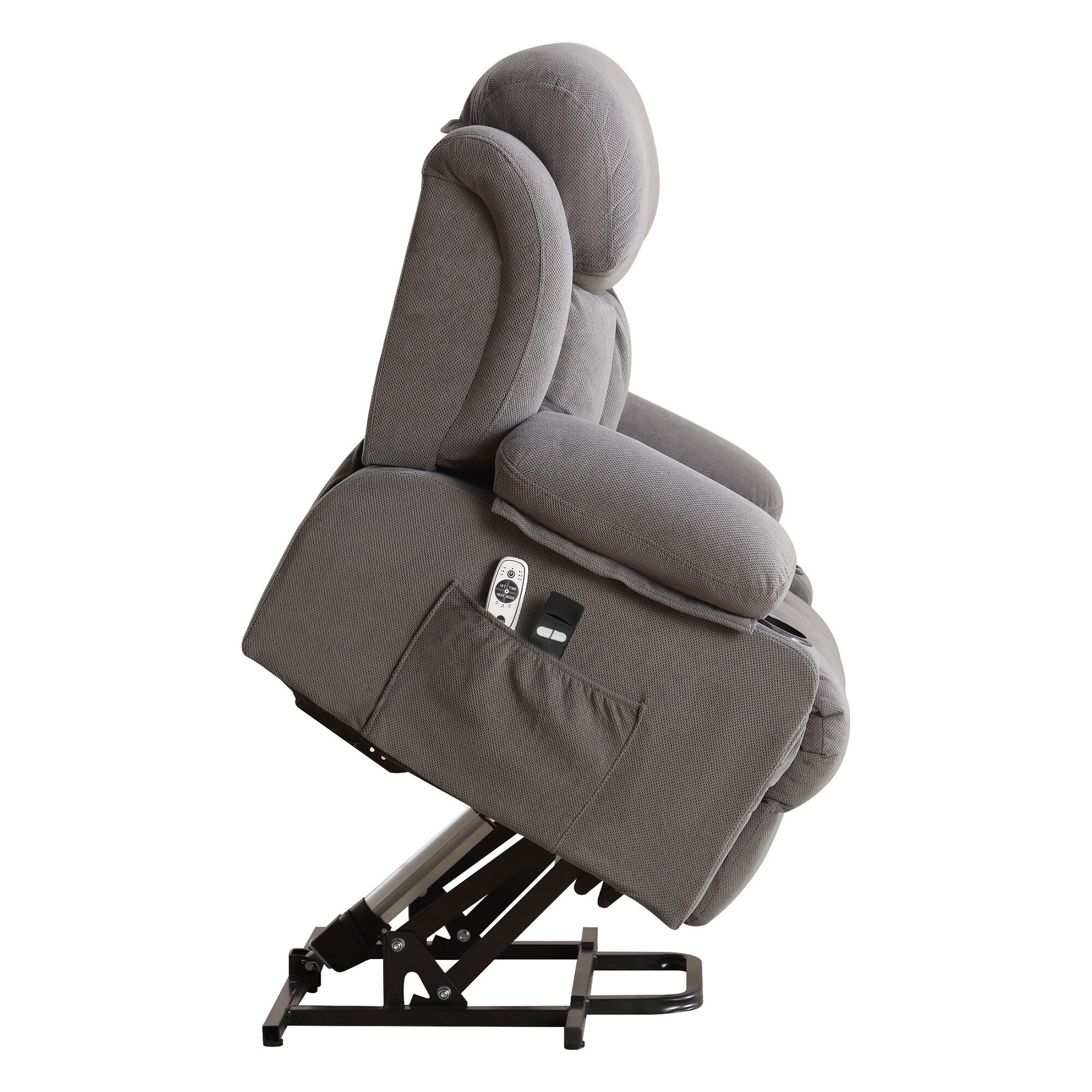 Fauteuil inclinable électrique avec massage, chauffage et port USB — Canapé releveur électrique