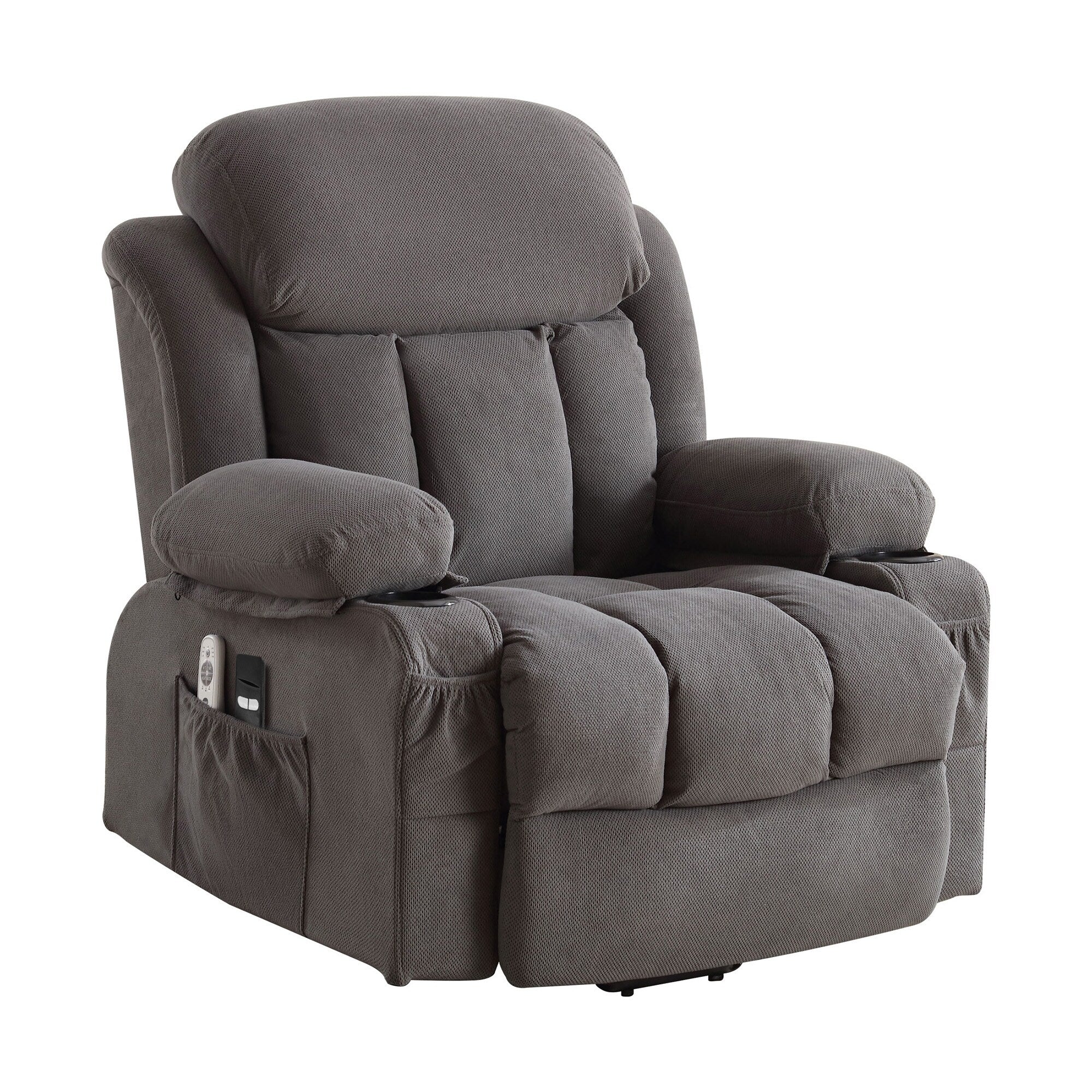 Fauteuil inclinable électrique avec massage, chauffage et port USB — Canapé releveur électrique