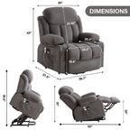 Fauteuil inclinable électrique avec massage, chauffage et port USB — Canapé releveur électrique