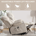 Fauteuil inclinable électrique avec massage, chauffage et port USB — Canapé releveur électrique