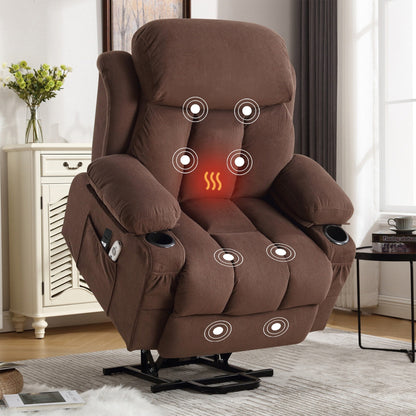 Fauteuil inclinable électrique avec massage, chauffage et port USB — Canapé releveur électrique