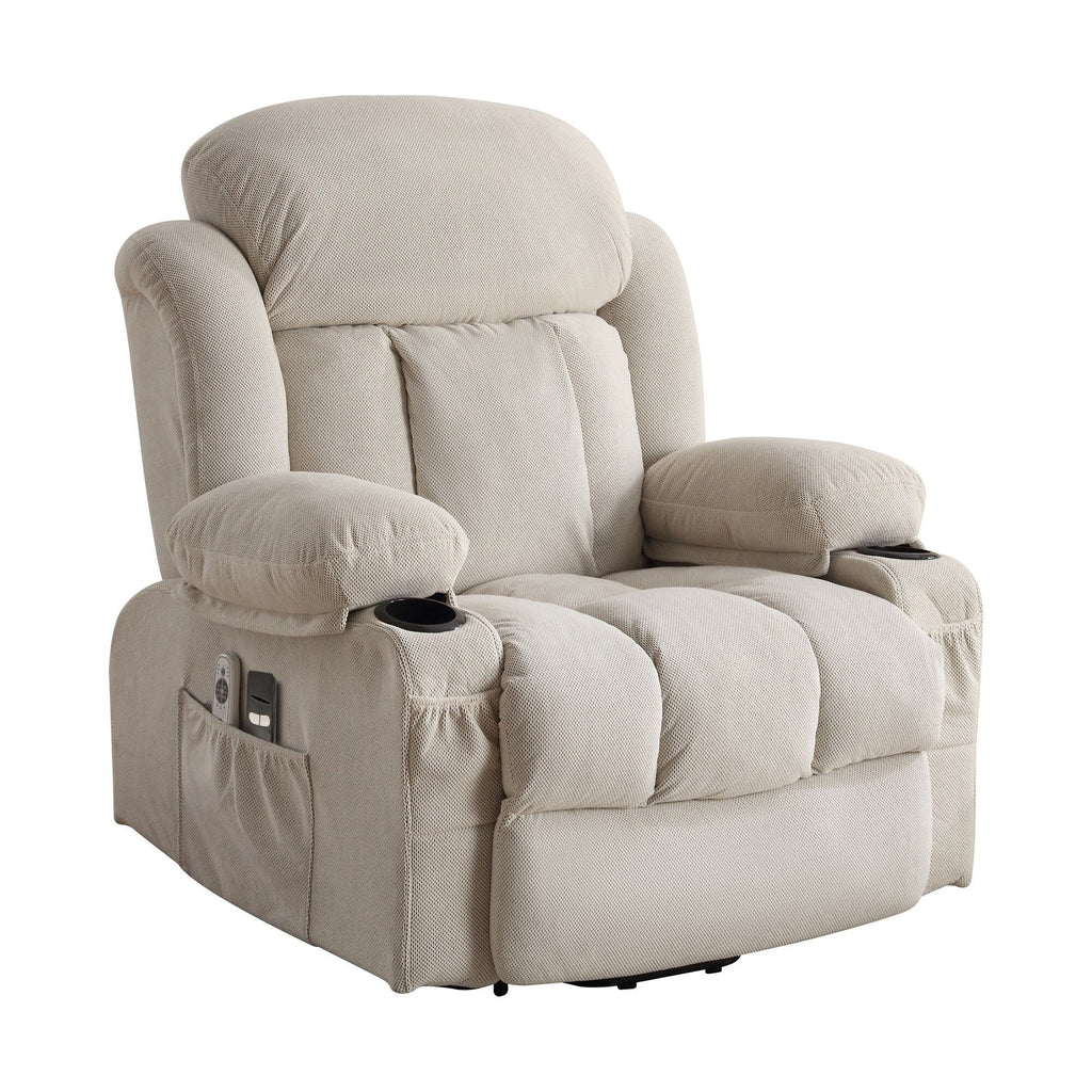 Fauteuil inclinable électrique avec massage, chauffage et port USB — Canapé releveur électrique