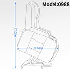 Fauteuil inclinable électrique avec massage, chauffage, port USB, soutien lombaire, deux porte-gobelets et poches latérales