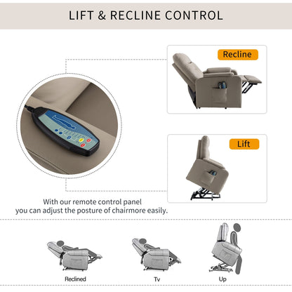 Fauteuil inclinable électrique avec massage, chauffage, positions réglables et poche latérale pour plus de commodité