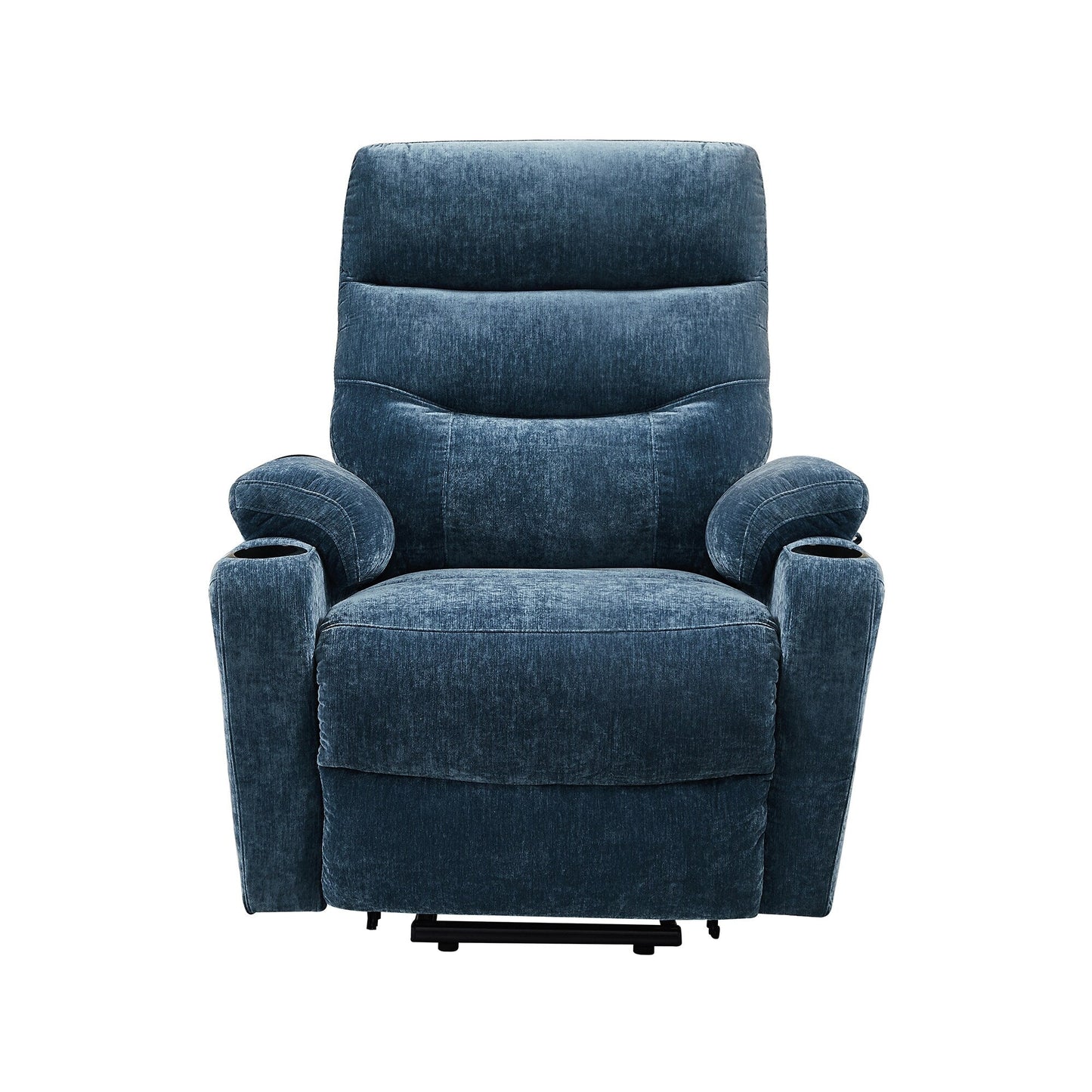 Fauteuil inclinable électrique avec massage, chauffage, port USB, poches latérales, porte-gobelets et dossier réglable, idéal pour les personnes âgées