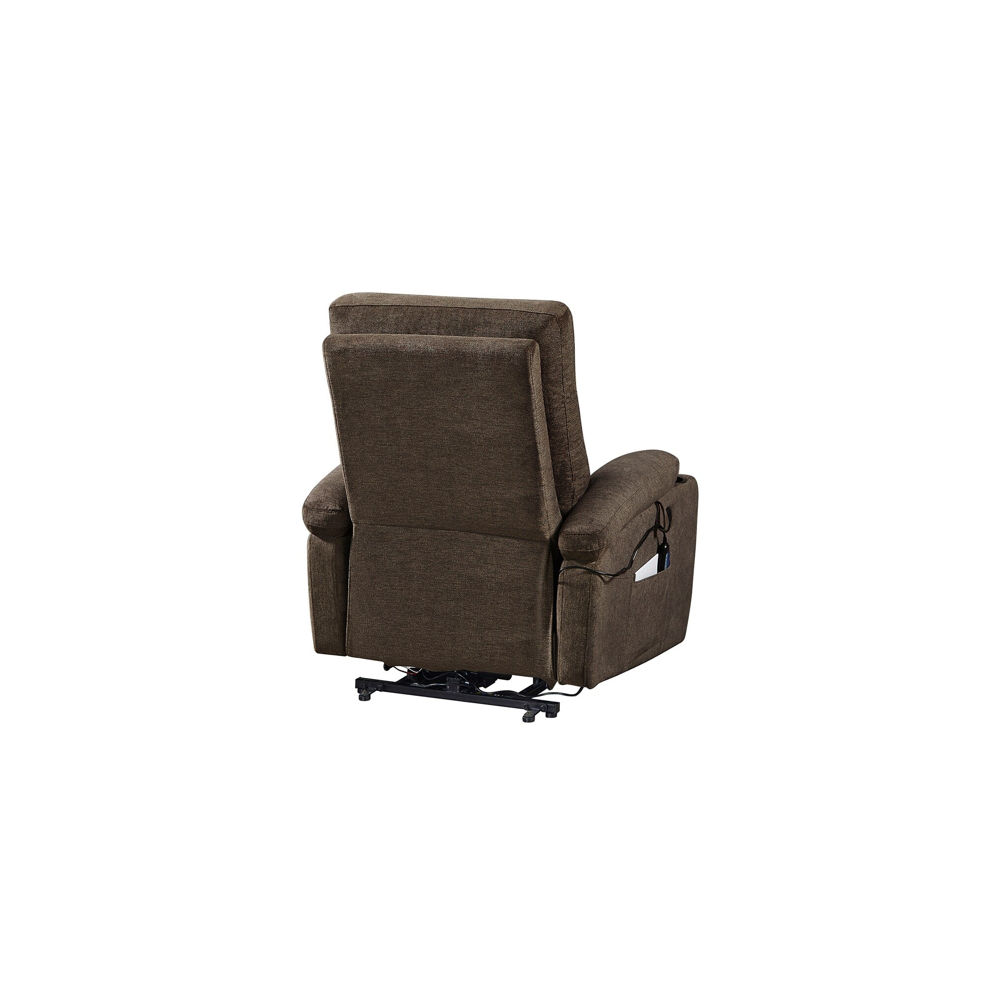 Fauteuil inclinable électrique avec massage, chauffage, port USB, poches latérales, porte-gobelets et dossier réglable, idéal pour les personnes âgées