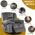 Fauteuil inclinable électrique avec massage, chauffage et capacité de charge de 150 kg