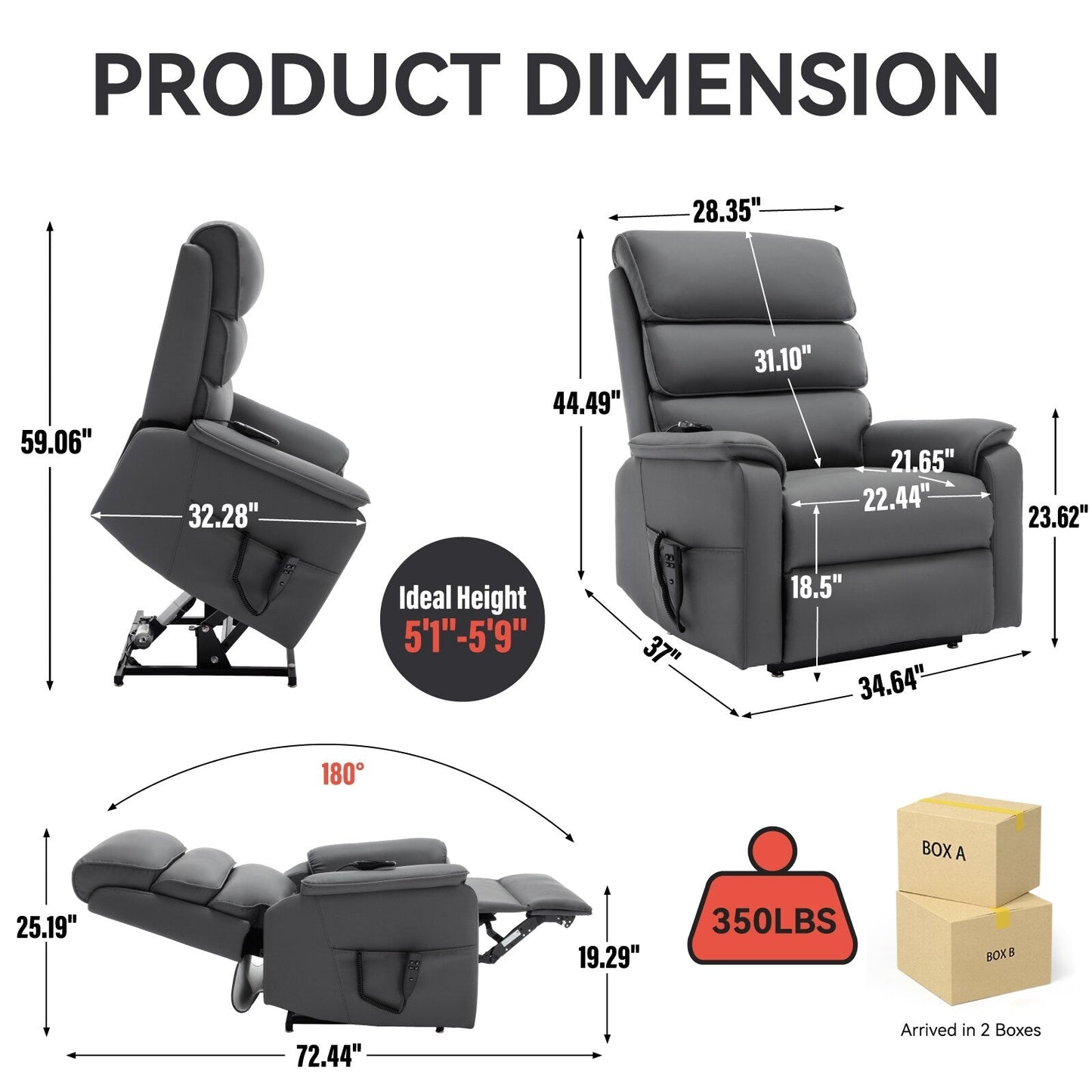 Fauteuil inclinable électrique avec télécommande