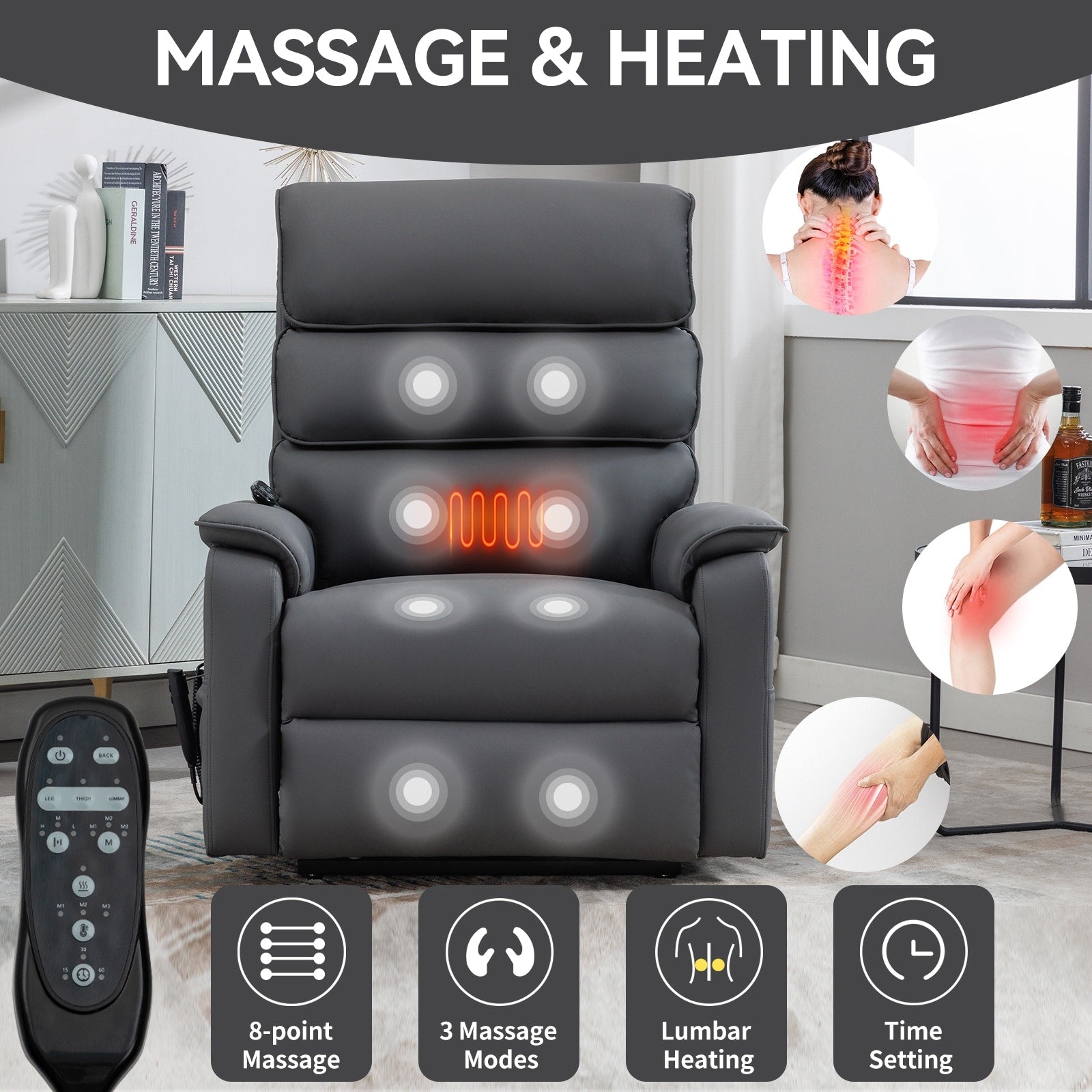 Fauteuil inclinable électrique avec télécommande