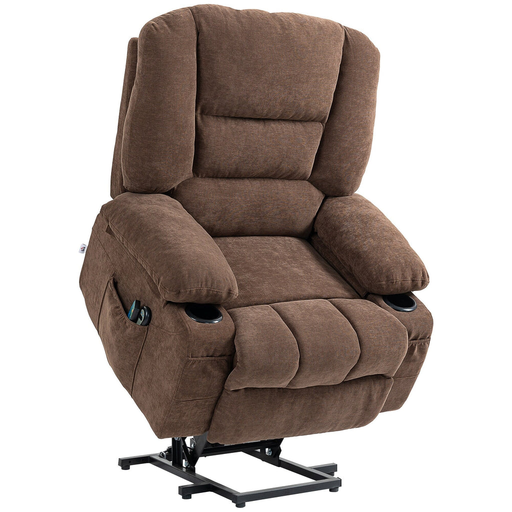 Fauteuil inclinable électrique avec massage par vibration, chauffage, télécommande, montage rapide et poches latérales