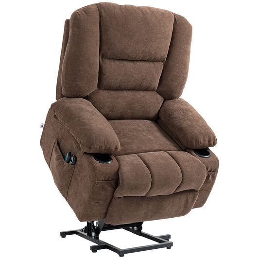 Fauteuil inclinable électrique avec massage par vibration, chauffage, télécommande, montage rapide et poches latérales