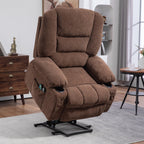 Fauteuil inclinable électrique avec massage par vibration, chauffage, télécommande, montage rapide et poches latérales