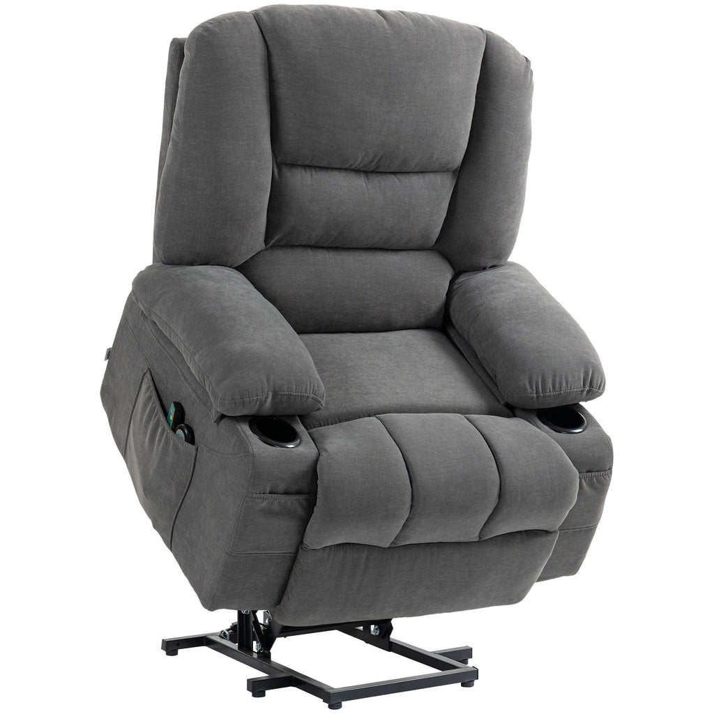 Fauteuil inclinable électrique avec massage par vibration, chauffage, télécommande, montage rapide et poches latérales