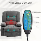 Fauteuil inclinable électrique avec massage par vibration, chauffage, télécommande, montage rapide et poches latérales