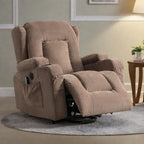 Fauteuil inclinable électrique avec massage par vibration, chauffage, port USB et poches de rangement latérales
