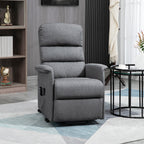 Fauteuil inclinable électrique avec massage par vibrations, télécommande, poches latérales, inclinaison réglable et repose-pieds