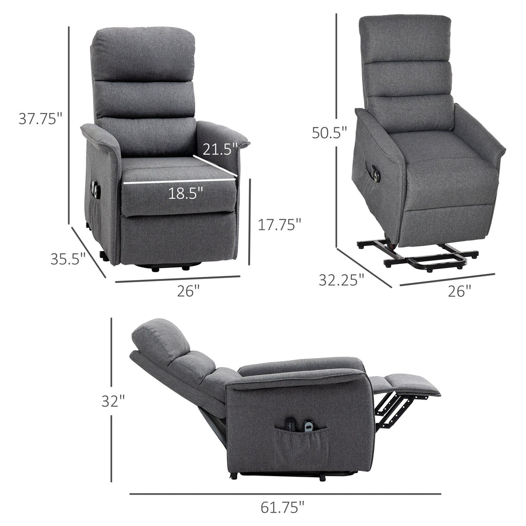 Fauteuil inclinable électrique avec massage par vibrations, télécommande, poches latérales, inclinaison réglable et repose-pieds